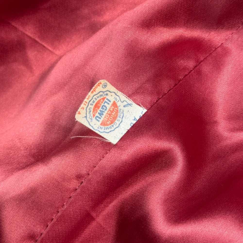 Vintage J.G. Hook Burgundy Herringbone Wool Double Breasted Overcoat USA Made - Picture 4 of 7